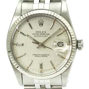 ROLEX Datejust 18K White Gold Steel Automatic Mens Watch 16014 Polished